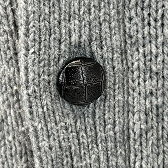 Gap Cardigan Sweater Mens L Large Gray Fair Isle Shawl Collar Wool Blend Winter - Picture 3 of 7
